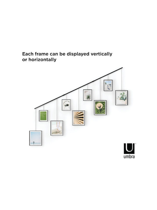 Umbra Multi Wall-Mounted Picture Frame 9 Photos Metallic Black 9 Pieces