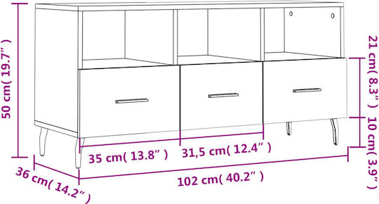 Έπιπλο Τηλεόρασης Μαύρο Μ102xΠ36xΥ50cm
