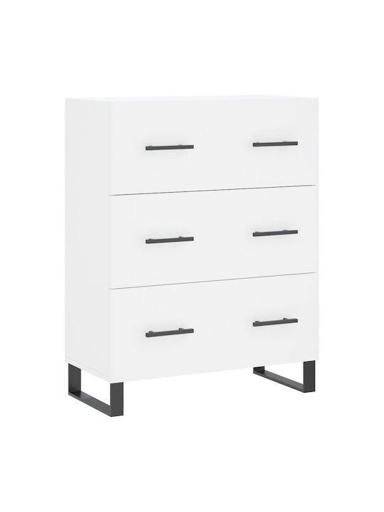 Συρταριέρα Κρεβατοκάμαρας mit 3 Schubladen Weiß 69.5x34x90cm