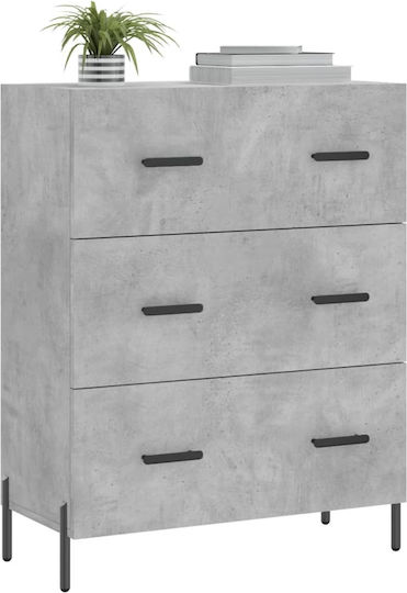 Συρταριέρα Κρεβατοκάμαρας mit 3 Schubladen Gray 69.5x34x90cm
