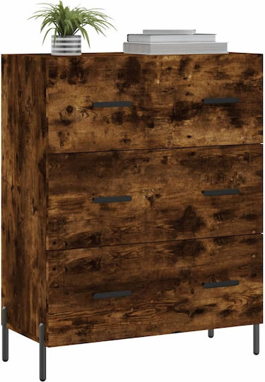 Wooden Chest of Drawers with 3 Drawers 69.5x34x90cm