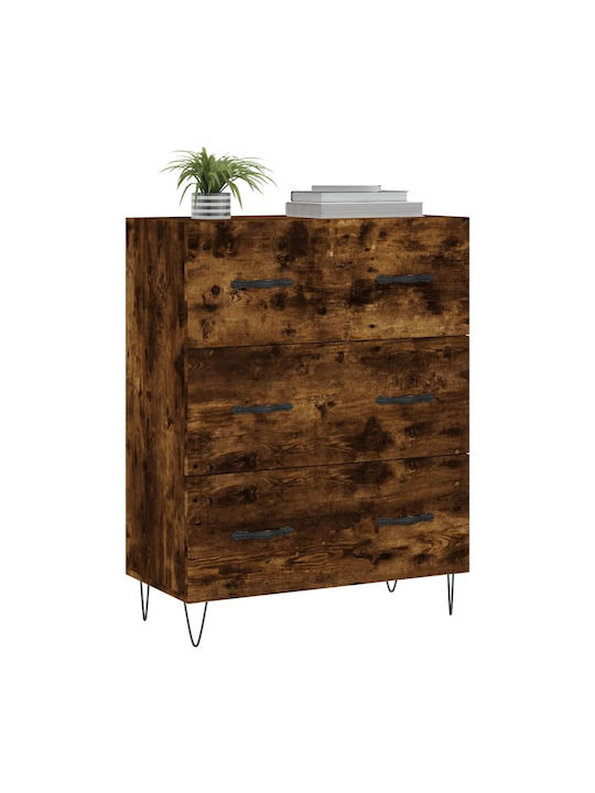 Wooden Chest of Drawers with 3 Drawers 69.5x34x90cm