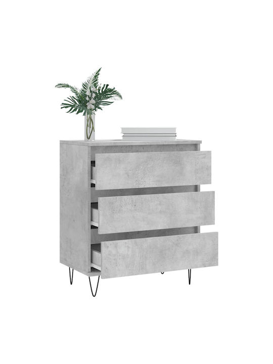 Συρταριέρα Κρεβατοκάμαρας mit 3 Schubladen Gray 60x35x70cm
