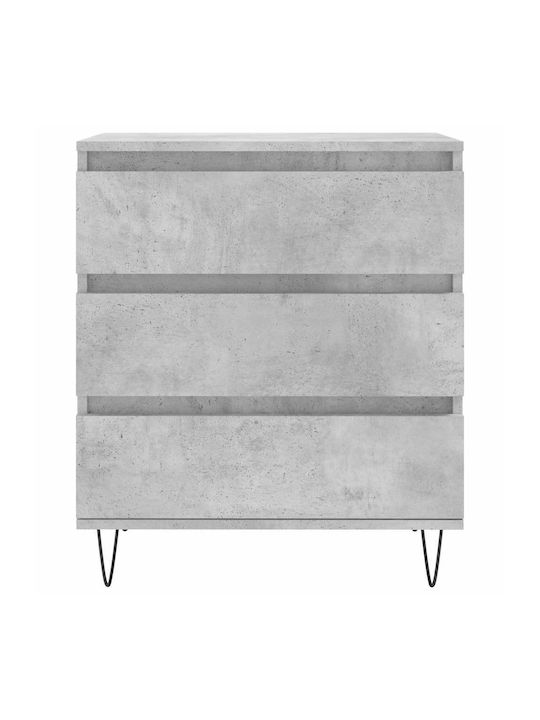 Συρταριέρα Κρεβατοκάμαρας mit 3 Schubladen Gray 60x35x70cm