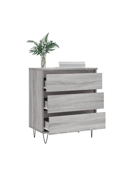 Wooden Bedroom Chest of Drawers with 3 Drawers 60x35x70cm