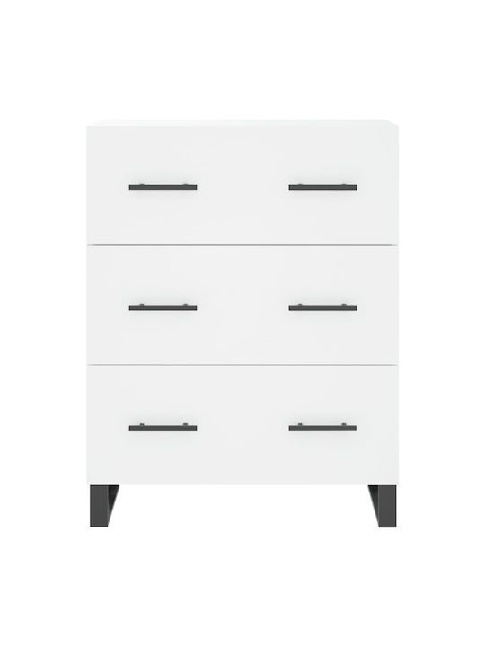 Συρταριέρα Κρεβατοκάμαρας mit 3 Schubladen Weiß 69.5x34x90cm