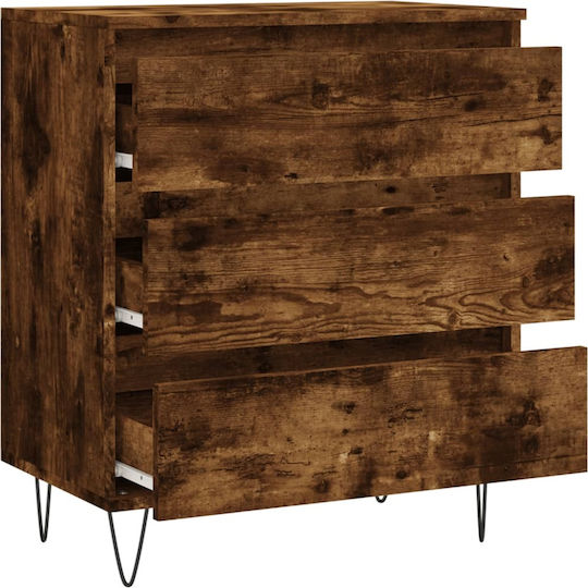 Wooden Chest of Drawers with 3 Drawers 60x35x70cm