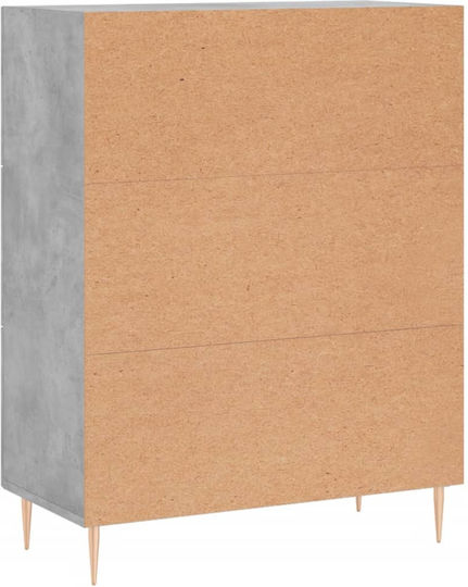 Comoda pentru Dormitor cu 3 sertare Gri 69.5x34x90buc