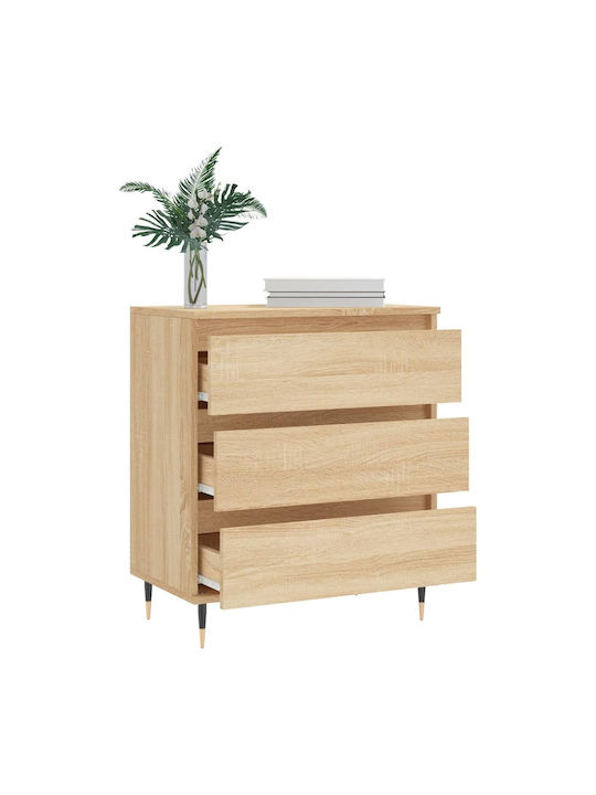 Wooden Chest of Drawers with 3 Drawers 60x35x70cm