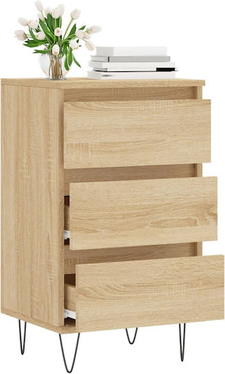 Wooden Chest of Drawers with 3 Drawers 40x35x70cm