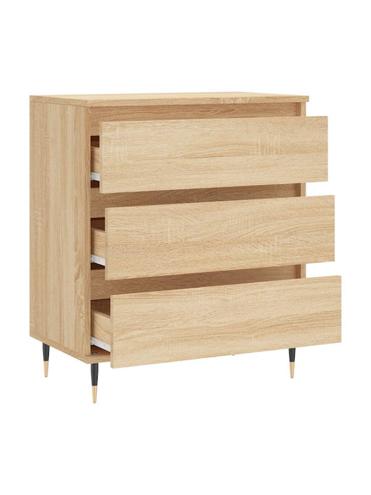 Wooden Chest of Drawers with 3 Drawers 60x35x70cm