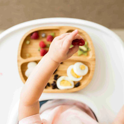 Eco Rascals Baby Food Plate made of Bamboo Blue