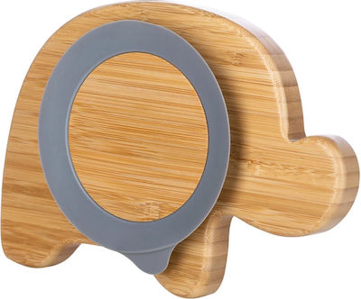 FreeOn Baby Food Plate Elephant made of Bamboo Gray 46408