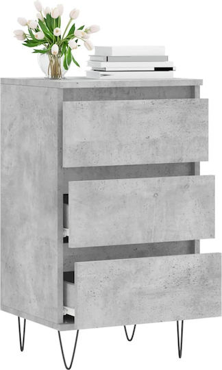 Comoda pentru Dormitor cu 3 sertare Gri 40x35x70buc