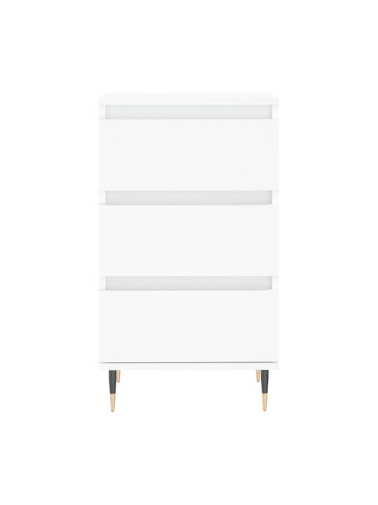 Wooden Chest of Drawers with 3 Drawers White 40x35x70cm