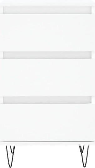 Wooden Chest of Drawers with 3 Drawers White 40x35x70cm