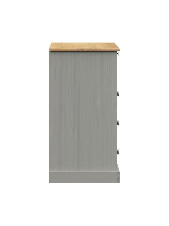 Wooden Chest of Drawers with 4 Drawers Gray 80x40x76cm