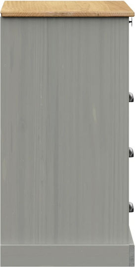 Wooden Chest of Drawers with 4 Drawers Gray 80x40x76cm