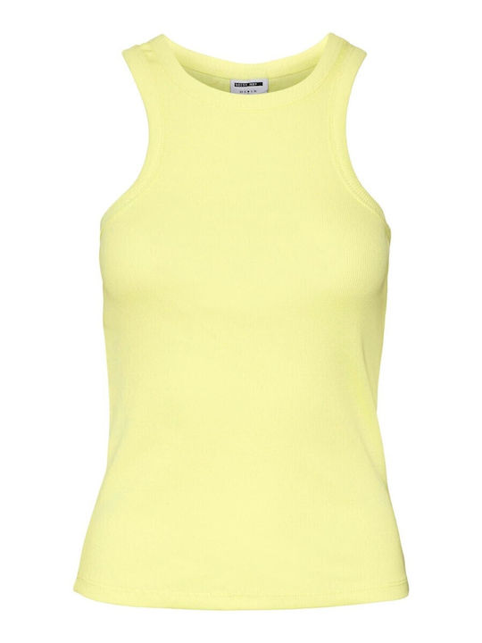 Damen Sommer Bluse Baumwolle Ärmellos mit Neckholder Gelb