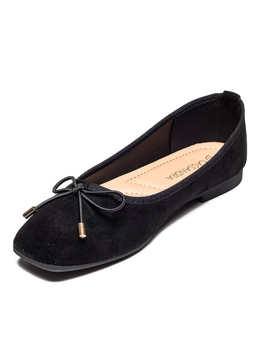 Cassandra Suede Ballerinas Black