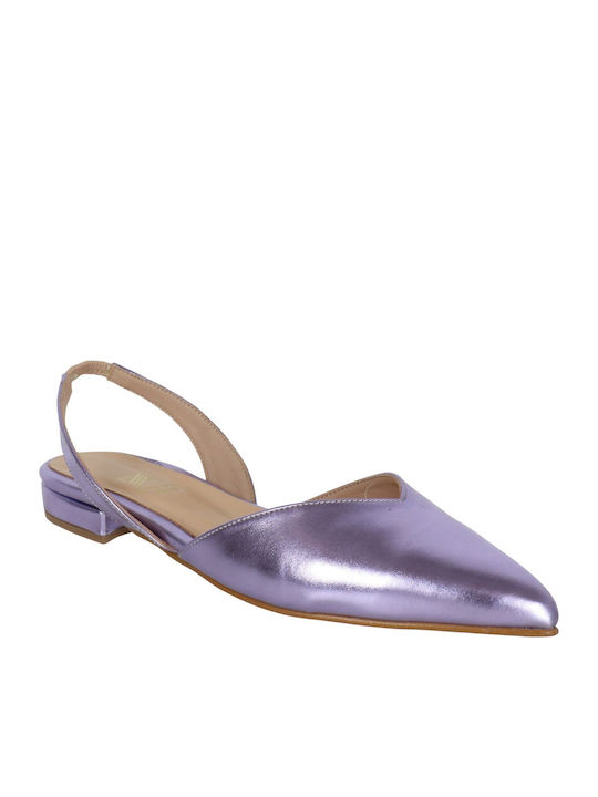 Γυναικείες Μπαλαρίνες με Λουράκι Lilac Metallic