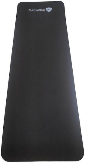 MotivationPro Exercise Mat Black with Carry Strap (183x61x1cm)