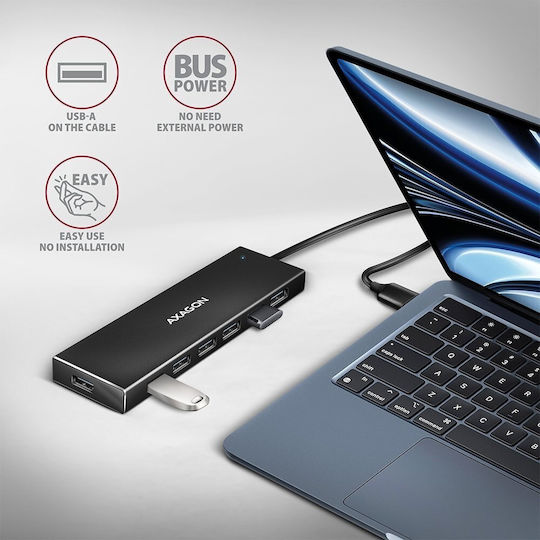Axagon USB-Hub 7 Anschlüsse USB 3.2 mit USB-A Blau