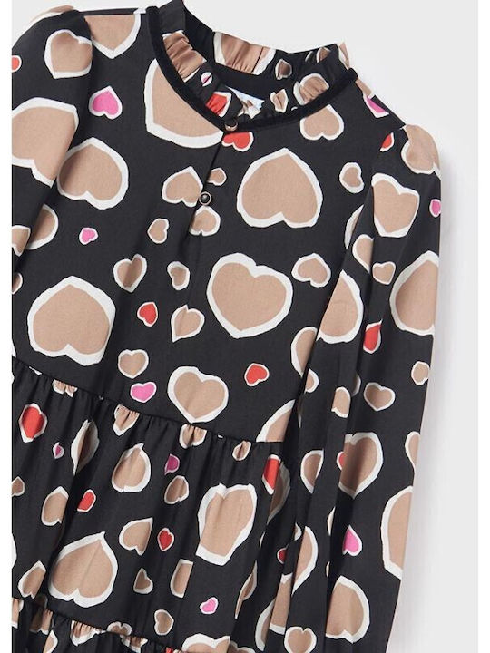 Children's Dress Long Sleeve Velvet Black