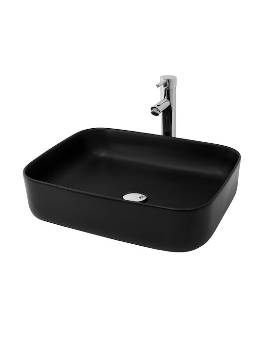 ML-Design Aufgesetztes Waschbecken Keramik 51x40.5x13.5cm Schwarz