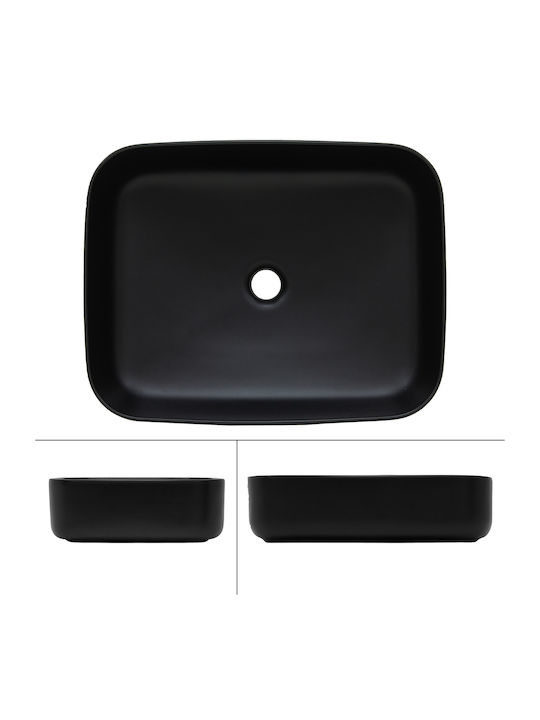 ML-Design Aufgesetztes Waschbecken Keramik 51x40.5x13.5cm Schwarz