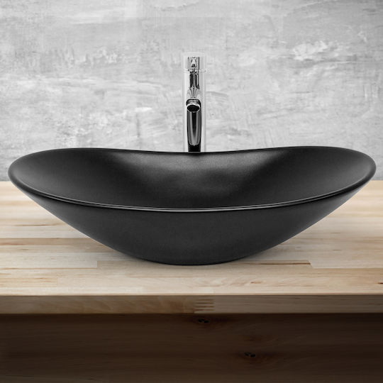 ML-Design Countertop Sink Ceramic 63x36x15.5cm Black