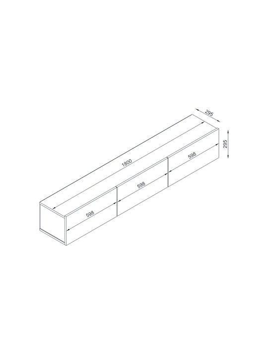 Έπιπλο Τηλεόρασης Damla Sapphire Oak - Ανθρακί Μ180xΠ29.5xΥ29.5cm