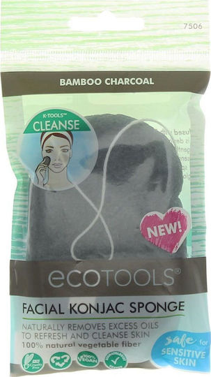 EcoTools Facial Konjac Charcoal Σφουγγάρι Καθαρισμού Προσώπου 1τμχ