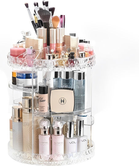 Drehbarer Organisationsständer für Kosmetik mit Ebenen Transparente 28x22cm