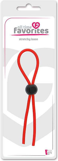 Dream Toys Stretchy Thin Lasso Cock Ring Red