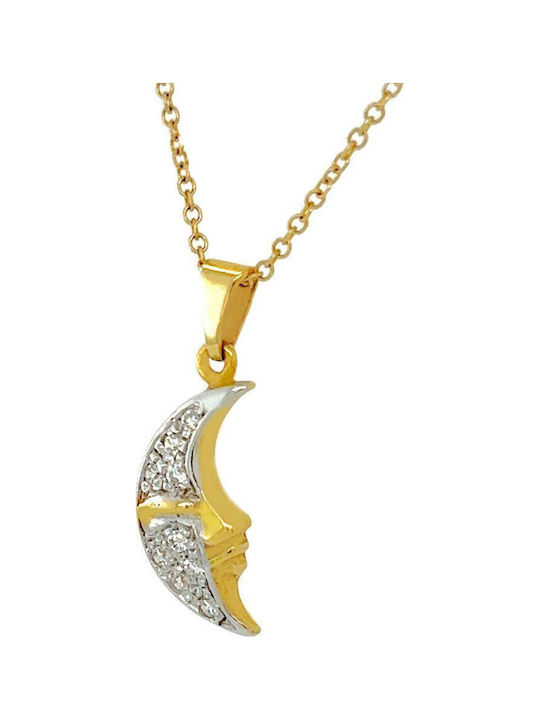 Xryseio Kids Pendant Crescent Moon in 14K Gold & Platinum