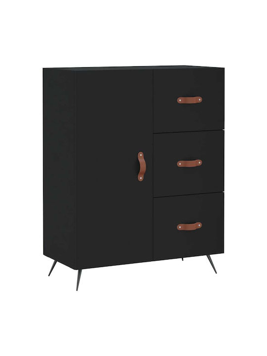 Wooden Buffet with Drawers Black L69.5xW34xH90cm