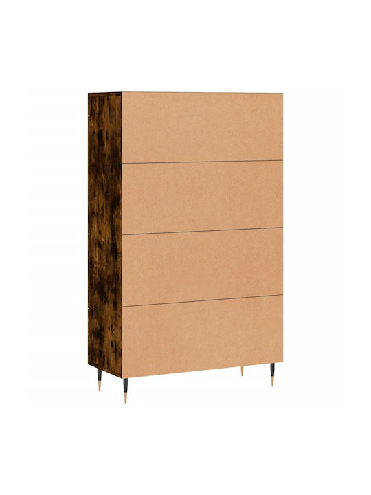 Living Room Display Cabinet from Particle Board with Walnut Glass 69.5x31x115cm