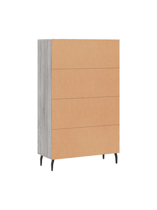 Wohnzimmer Vitrine aus Spanplatte mit Verglasung in Grau 69.5x31x115cm