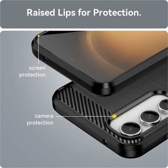Techsuit Techsuit Carbon Umschlag Rückseite Silikon Schwarz (Galaxy S23 FE)