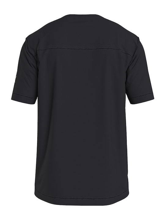 Calvin Klein Badge T-shirt Bărbătesc cu Mânecă Scurtă Negru