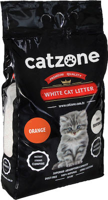 Catzone White Cat Litter Clumping Odour Control Cat Litter Orange 5kg