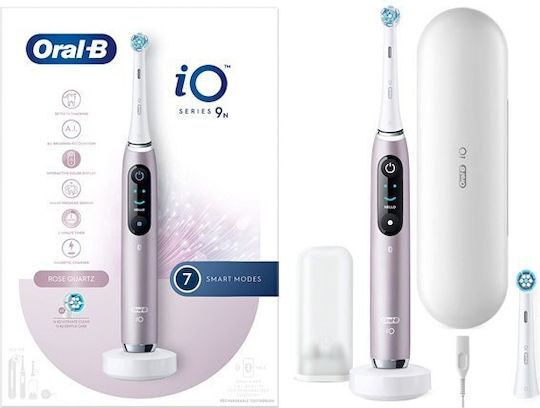 Oral-B iO Series 9N Electric Toothbrush with Pressure Sensor and Travel Case Pink