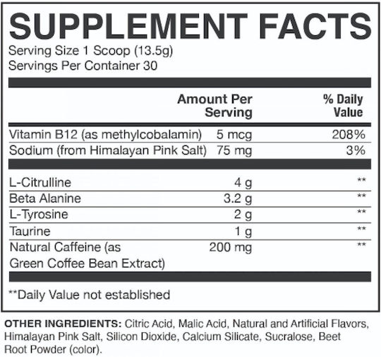Raw Essential Pre-Antrenament 459gr Portocală