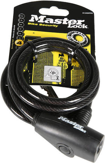 Master Lock Bicycle Cable Lock with Key Black