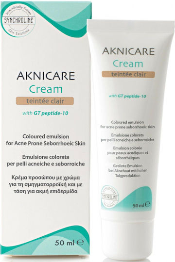 Synchroline Aknicare Ενυδατική Κρέμα Προσώπου Ημέρας με Χρώμα κατά της Ακμής με Υαλουρονικό Οξύ 50ml