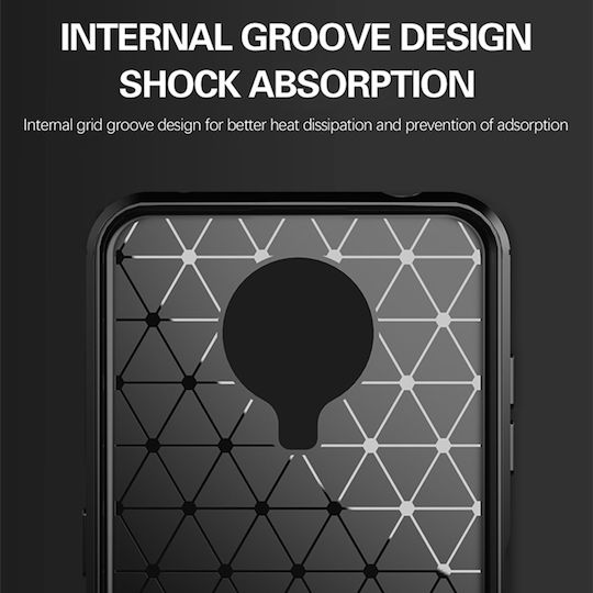 Techsuit Carbon Umschlag Rückseite Silikon Schwarz (Nokia G20)