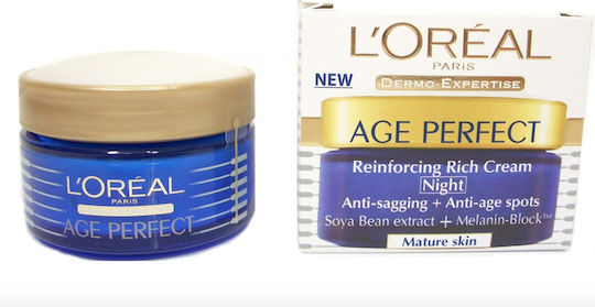 L'Oreal Paris Dermo-Expertise Rich Κρέμα Προσώπου Νυκτός για Ενυδάτωση, Αντιγήρανση & Σύσφιξη με Κολλαγόνο & Πεπτίδια 50ml