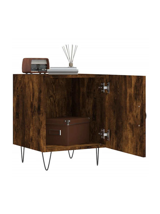 Wooden Bedside Tables 2pcs Καπνιστή Δρυς 40x40x50cm