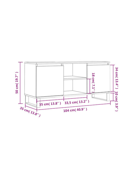 Έπιπλο Τηλεόρασης Γκρι Μ104xΠ35xΥ50cm